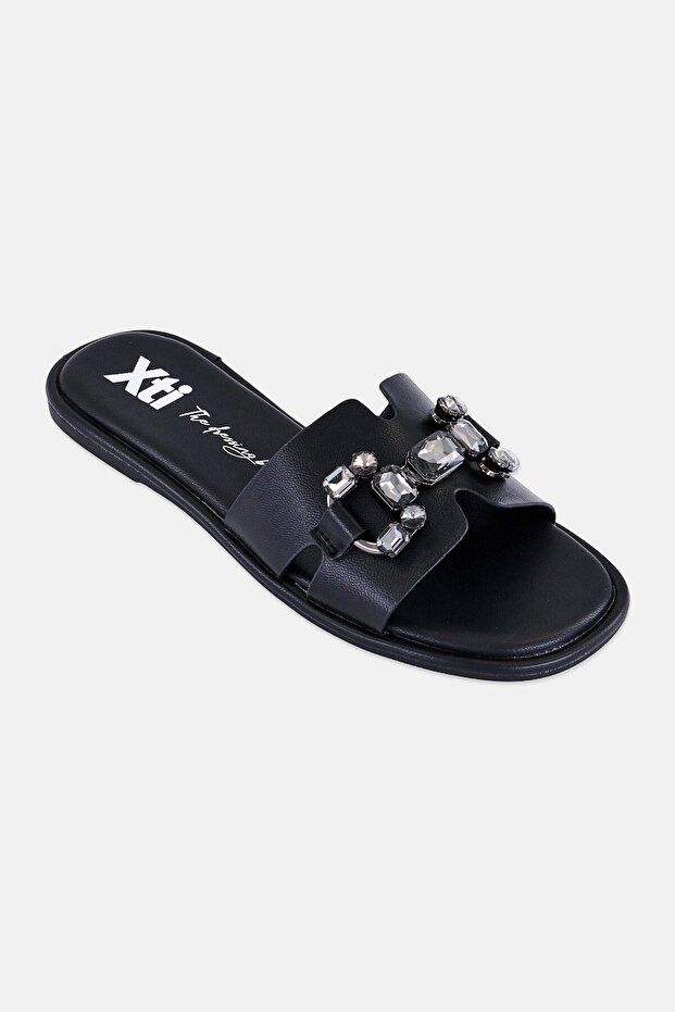 Women Brand logo Slip On Flats, Black