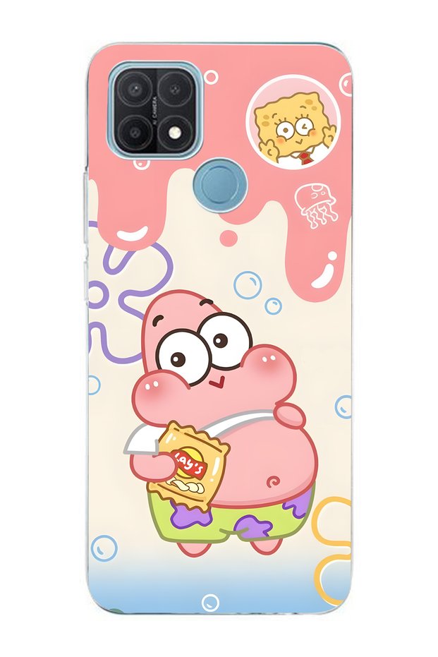 Oppo A15 / A15S Compatible Patrick Star Pattern Transparent Phone Case