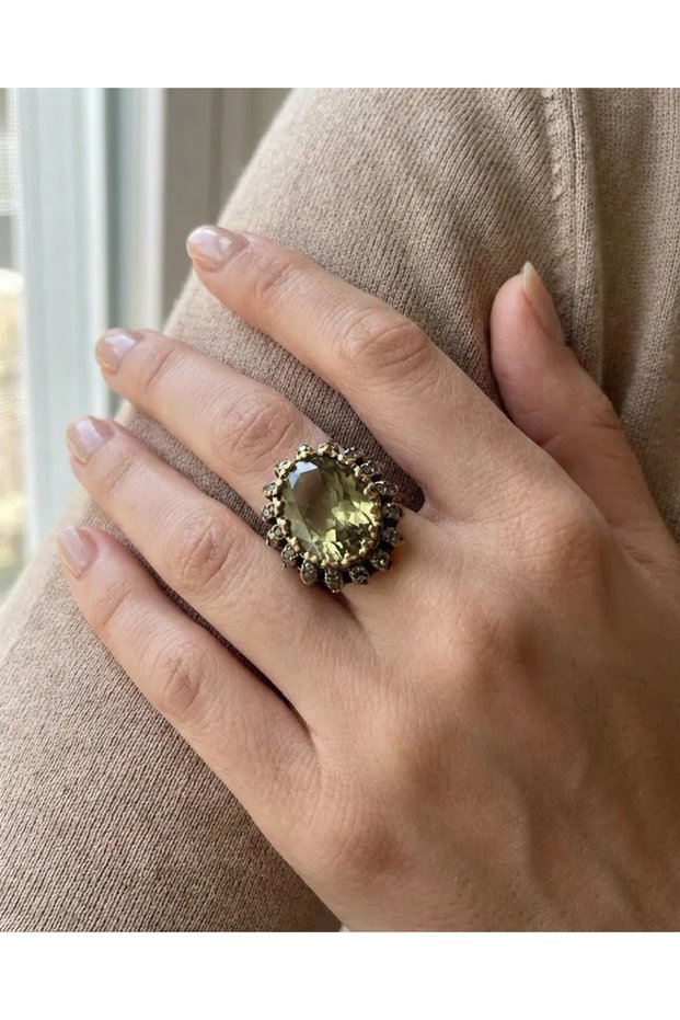 Bronze Jewelry Authentic Color Changing Zultanite Stone Crystal Inlaid Adjustable Vintage Women's Ring