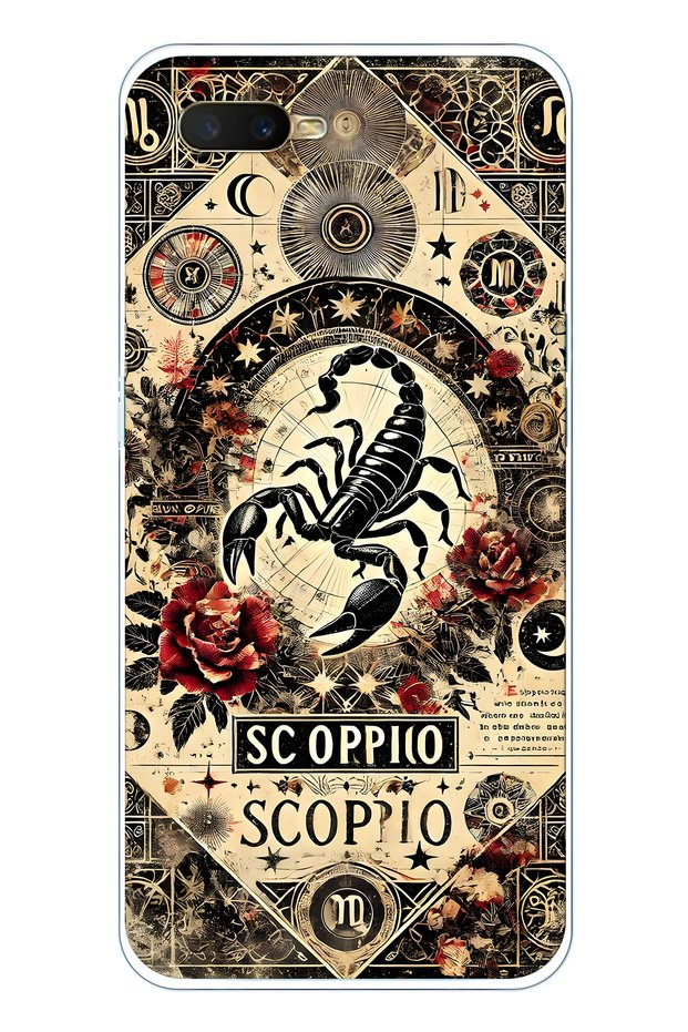 Oppo A5S / Ax7 / A12 Compatible a Crepe Burcu Patterned Transparent Phone Case