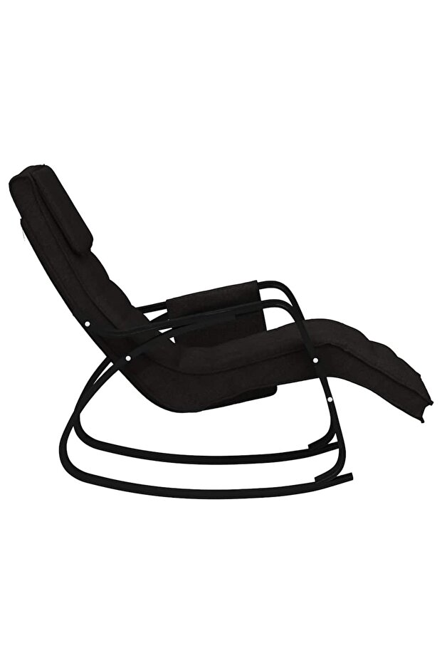 Scaun balansoar, negru, material textil - 4