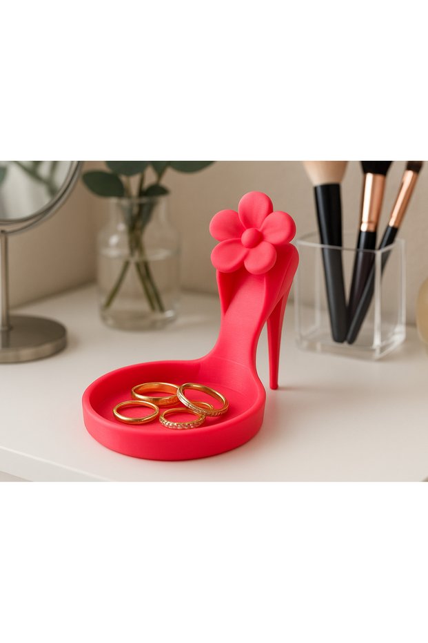Heeled Shoes Jewelry & Accessory Tray with Floral Detail