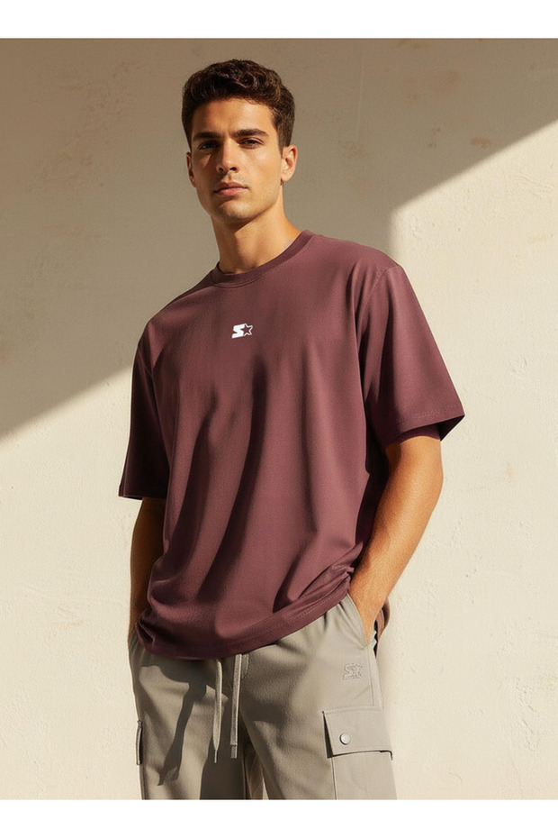 Men Regular Fit Crew Neck Short Sleeves Logo Print T-shirt