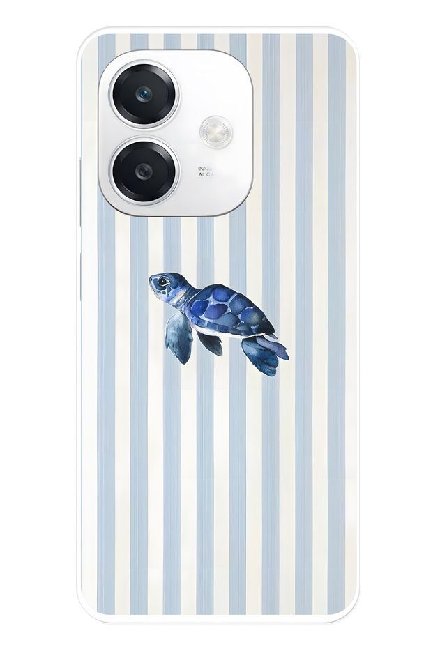 Oppo A3 Compatible Sea Turtle Patterned Transparent Phone Case