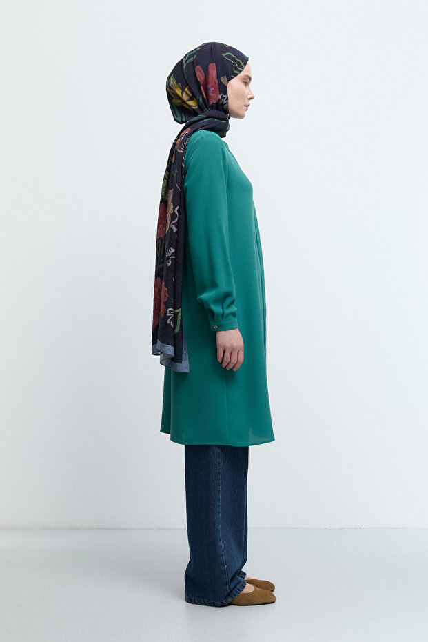 Hakim Yaka Basic Tunik - Yeşil - 5