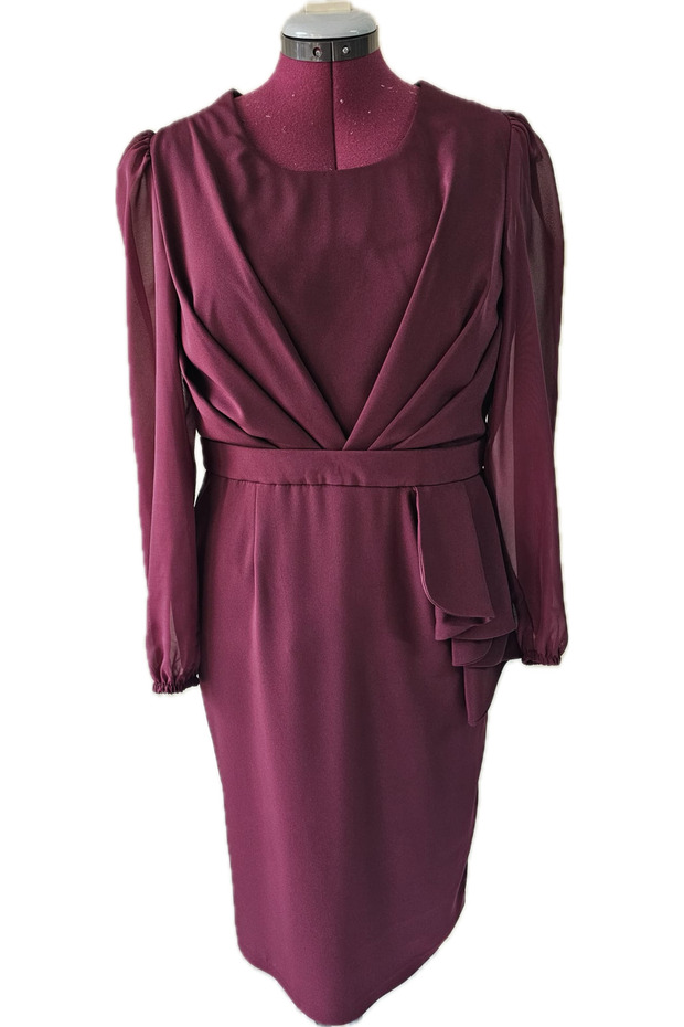 Rochie dreaptă cu peplum - 1