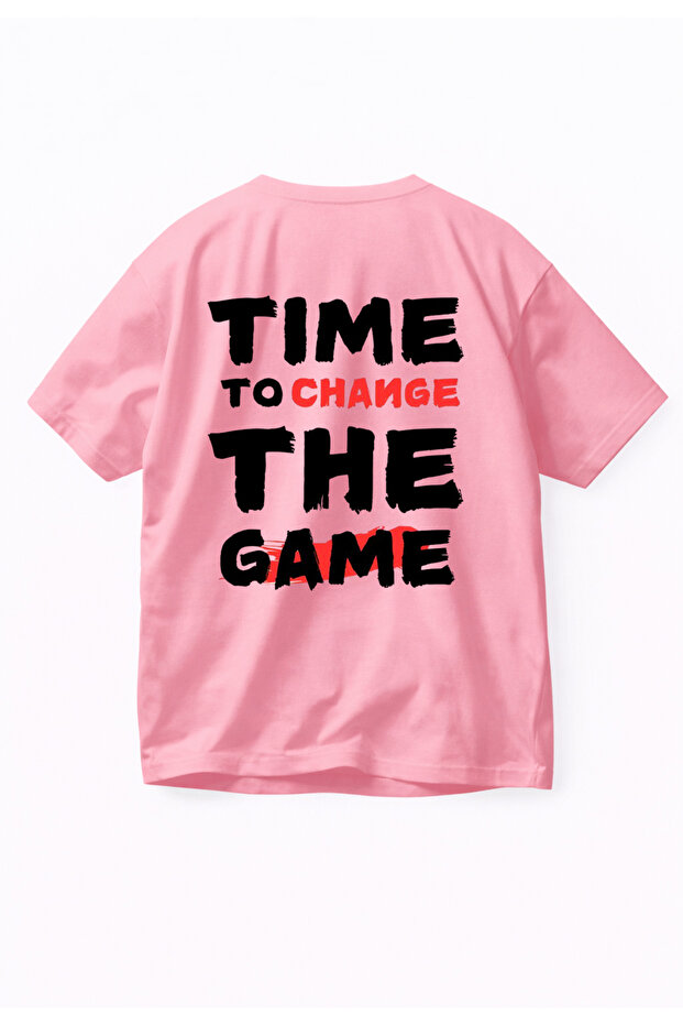 Men's Oversized T-Shirt Time to Change B Printed 100% P Cotton T-Shirt Comfortable Fit
