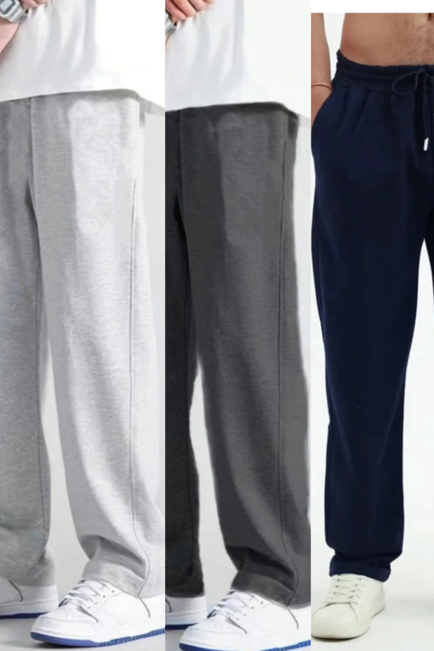 Men's 3-Pack Relaxed Fit Baggy Fit 4 Season Sweatpants