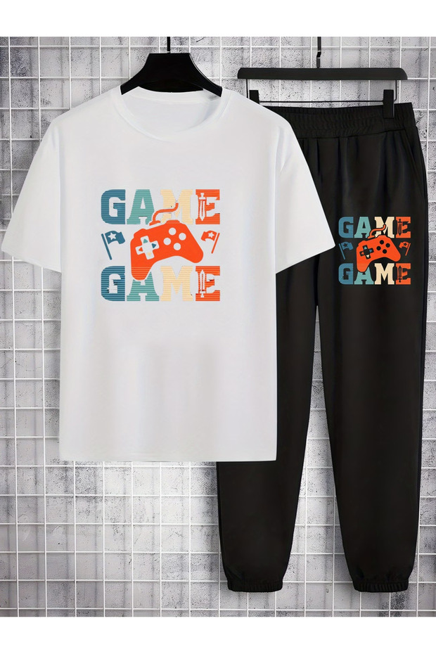 طقم بدلة رياضية كبيرة الحجم من GAME مطبوع