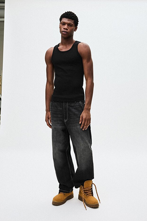 Rib askılı tişört - 1