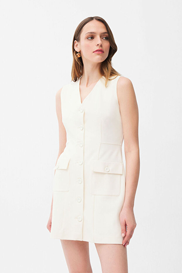 Kolsuz Mini Elbise - 1