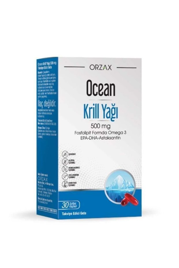 Krill Oil 500 Mg 30 Capsules Omega 3, Krill Oil Containing High Dha and Epa