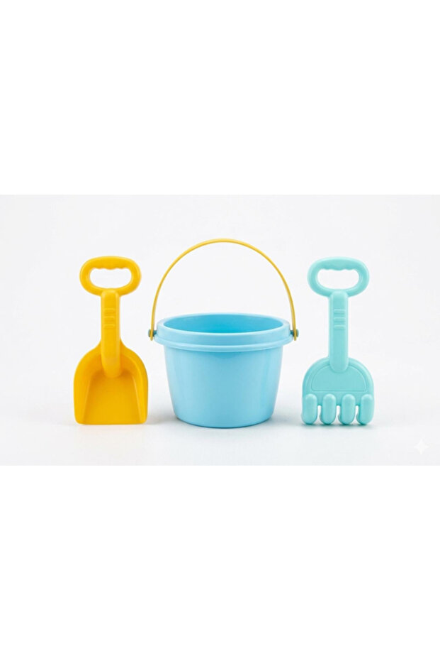3PCS-Kids Beach Bucket Sand Toy Set with Shovel and Rake – Sand Play Set for Beach