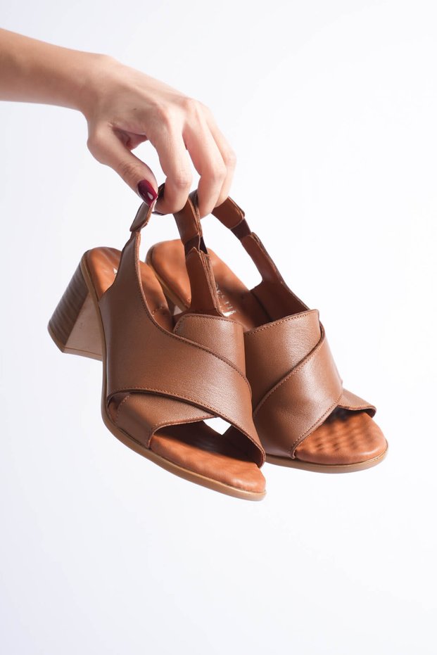 Genuine De Leather Rtopedi̇k Poly Sole Tape Women's Sanda Sandals 027