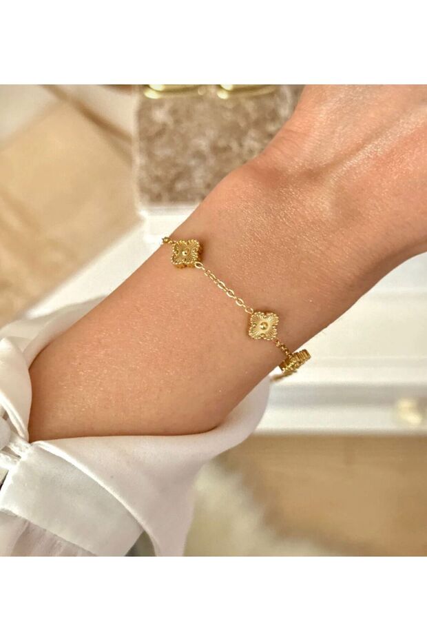 Steel Mini Clover Reversible Bracelet