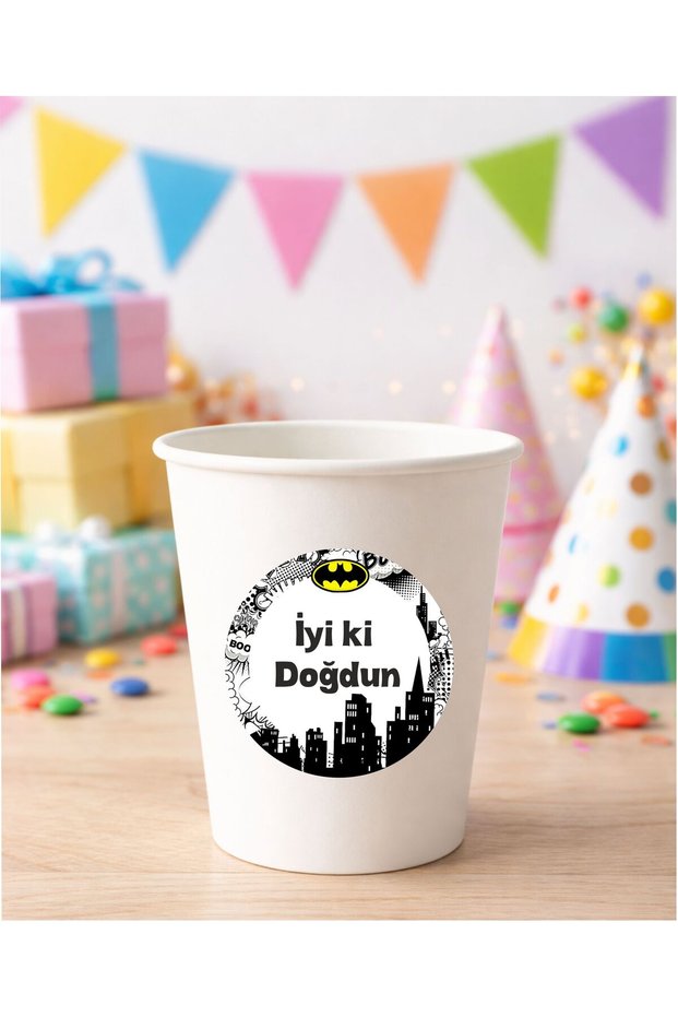 20 Pieces 4 cm Batman Round Happy Birthday Happy Birthday Sticker Decal Label