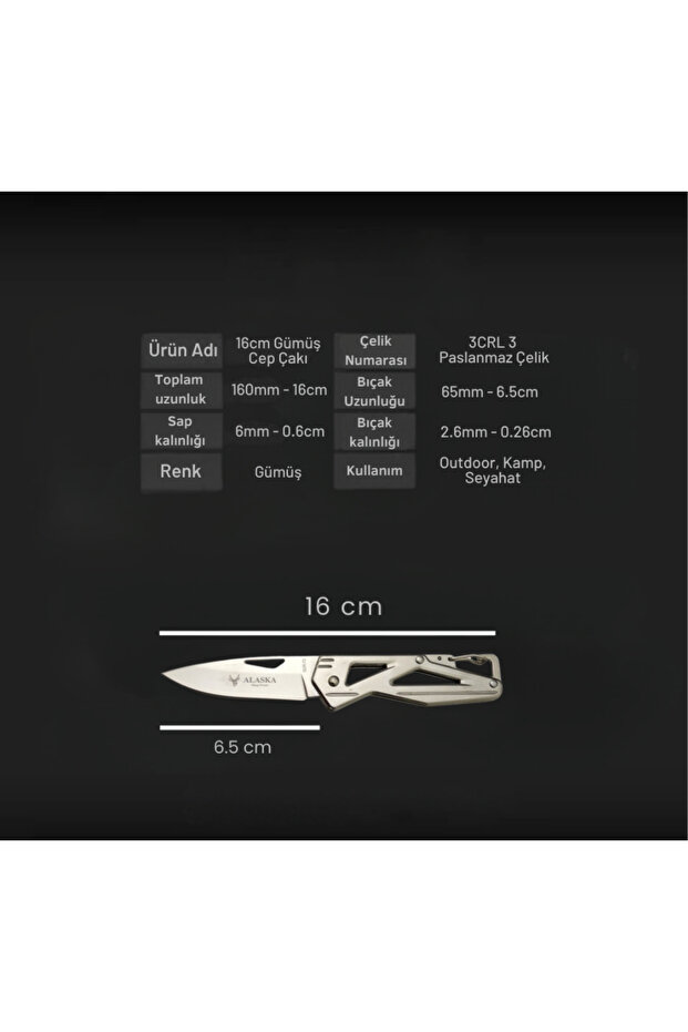 Kamp, Cep Boy Paslanmaz Çelik Çakı - 6