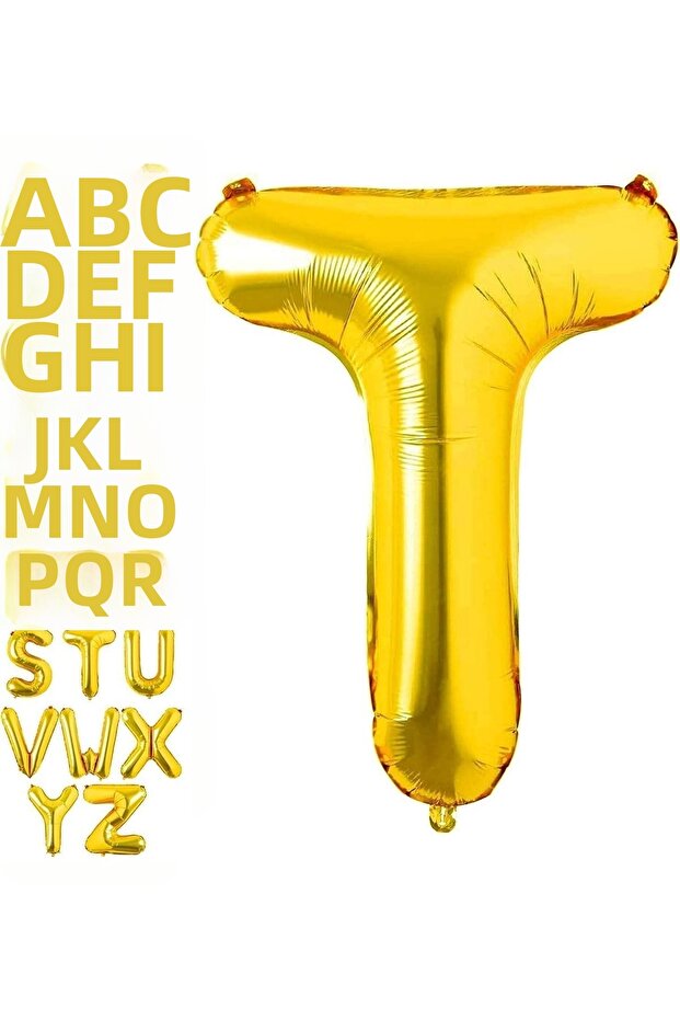 1 Piece 16 Inch 36 cm t Letter Gold Foil Balloon