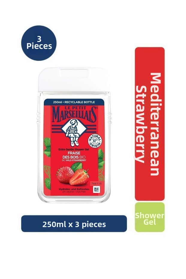 Shower Gel Mediterranean Strawberry 250 ml X3