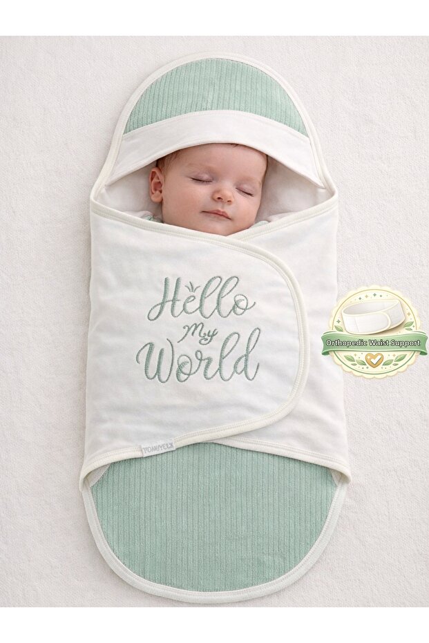 Green 100% Cotton Baby Swaddle Blanket | Sleep Sack – Girls/Boys 0-9 Months | Orthopedic