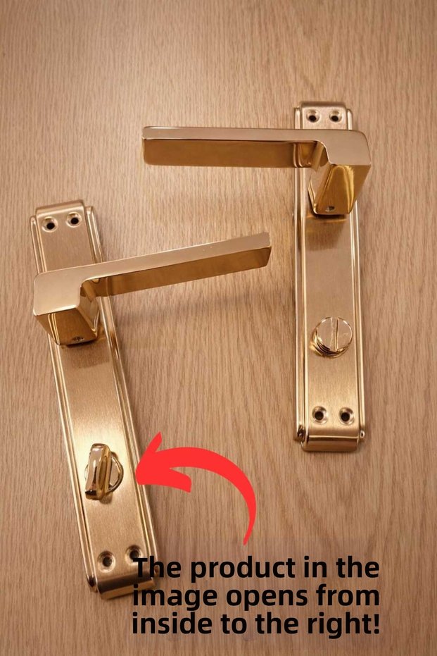 Opening from the Inside to the Right Luxury Anka Mirrored Albi̇fi̇ri̇n Gold (Bathroom-Wc) Door Handle Aluminum / Steel
