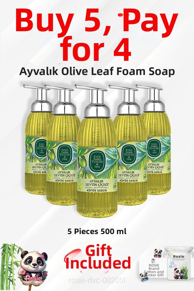 Foam Soap 500 ml Ayvalık Olive Blossom Buy 5 Get 4 and Rosie Cotton