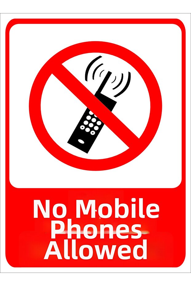 Warning Sign for Mobile Phones Not Allowed 20X30 cm Forex