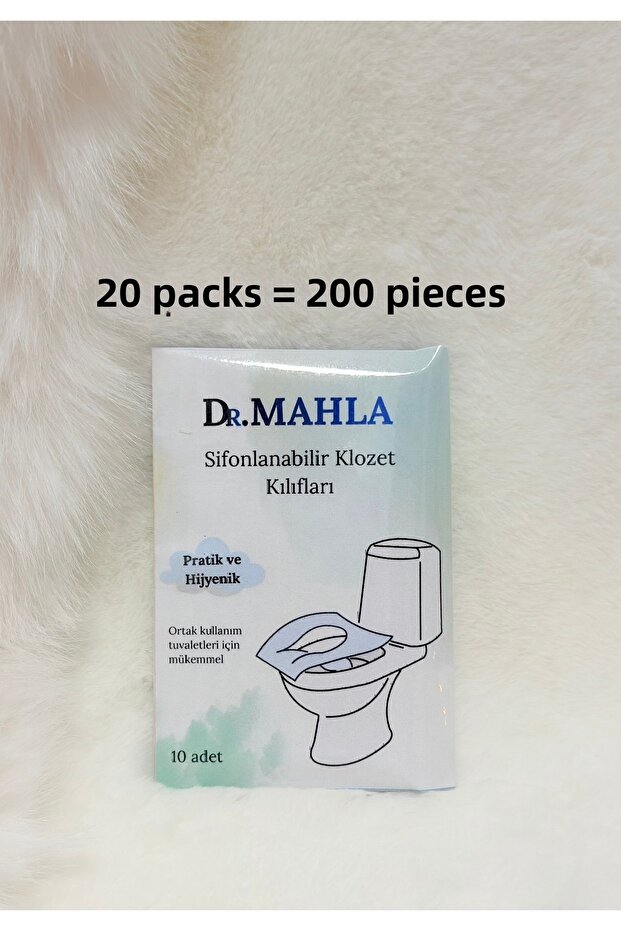 20 Packs - 200 Pieces - Toilet Seat Cover Seyahet Size - Disposable - Water Soluble