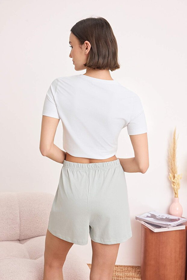 Lila-Çok Renkli %100 Pamuklu 3'lü Paket Ekoseli Örme Pijama Altı THMSS25PJ00016 - 5