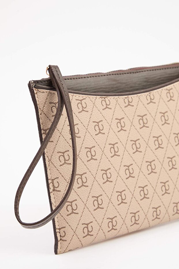 Bej Baskılı Kadın Mini Boy Clutch El Çantası TAKAW26PY00007 - 3