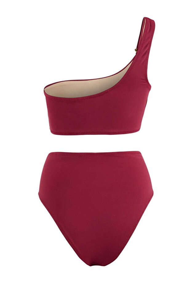 Bordo Aksesuarlı Kaplı Klora&Suya Dayanıklı Uzun Ömürlü LYCRA®XTRA LIFE Bikini Takımı TBESS26BT00012 - 6