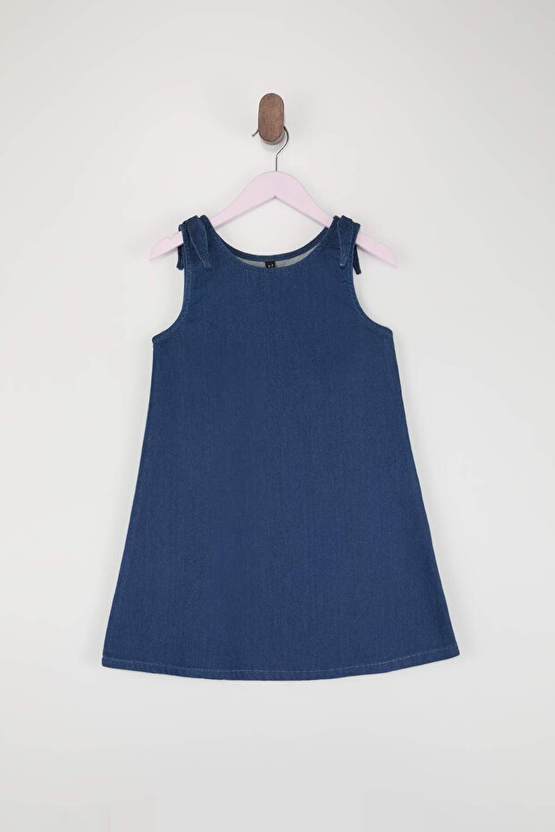 Mavi Kız Çocuk Örme Denim Rahat Form Elbise TKDSS26EL00008 - 4