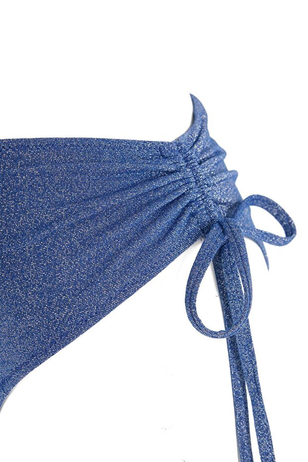 Batmayan Simli Indigo Yüksek Bel Büyük Beden Bikini Altı TBBSS26CR00006 - 5