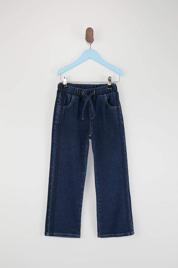 Mavi Lastikli Erkek Çocuk Kordonlu Denim Pantolon TKDSS26JE00003 - 5