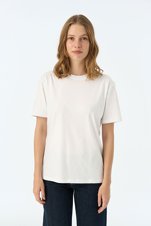 Basic Lightweight T-Shirt - Beyaz - 4