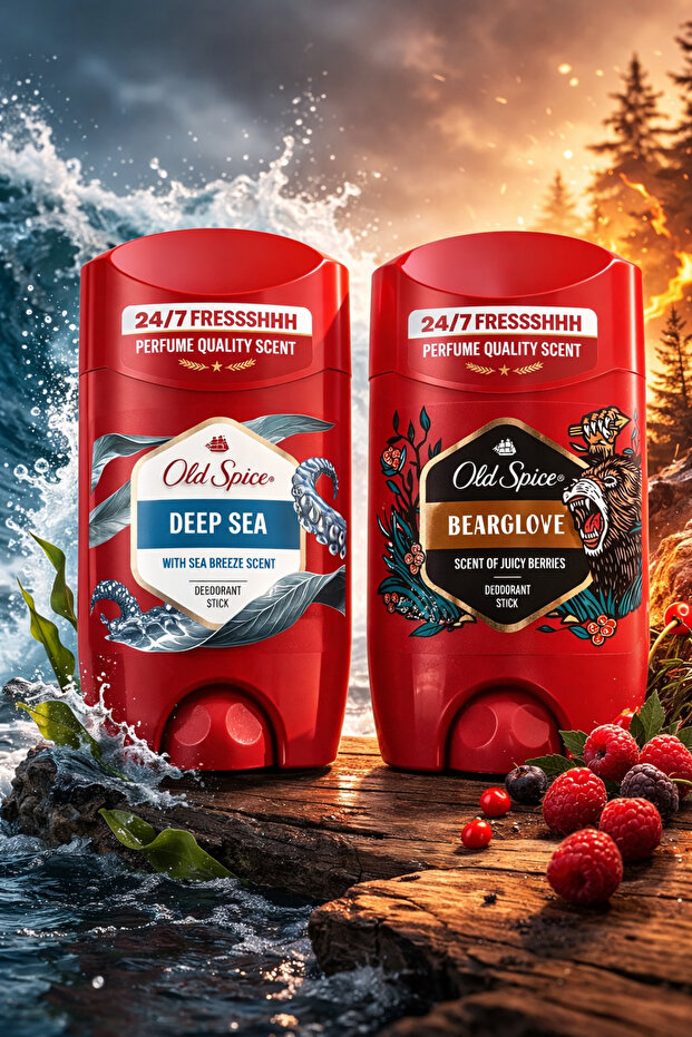 Deep Sea & Bearglove Deodorant Stick 48H Freshness 2x50 ml