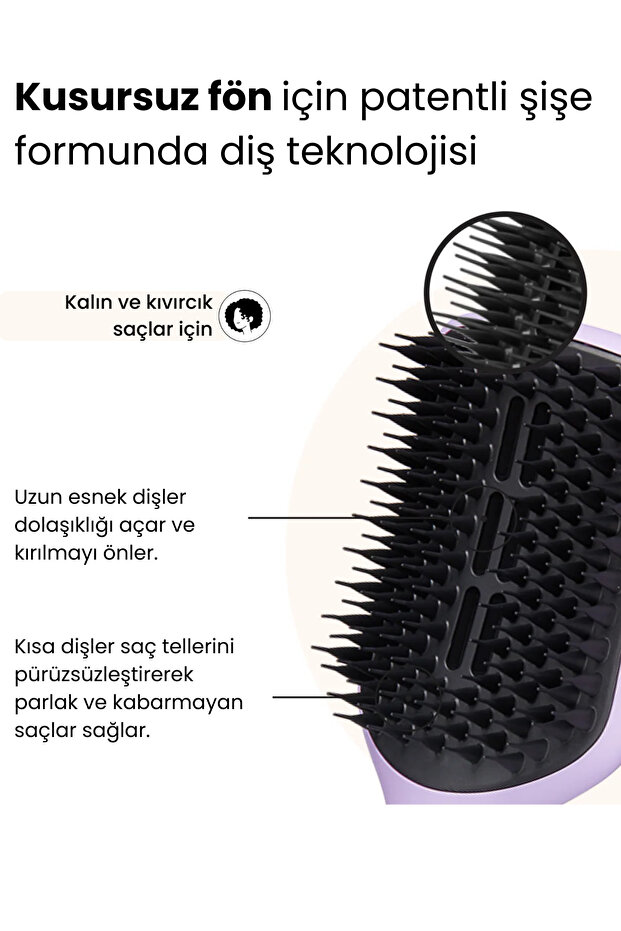 The Ultimate Blow Dry Large Lila Tüm Saç tipleri için Saç Şekillendirici Fön Fırçası-Tarak - 4