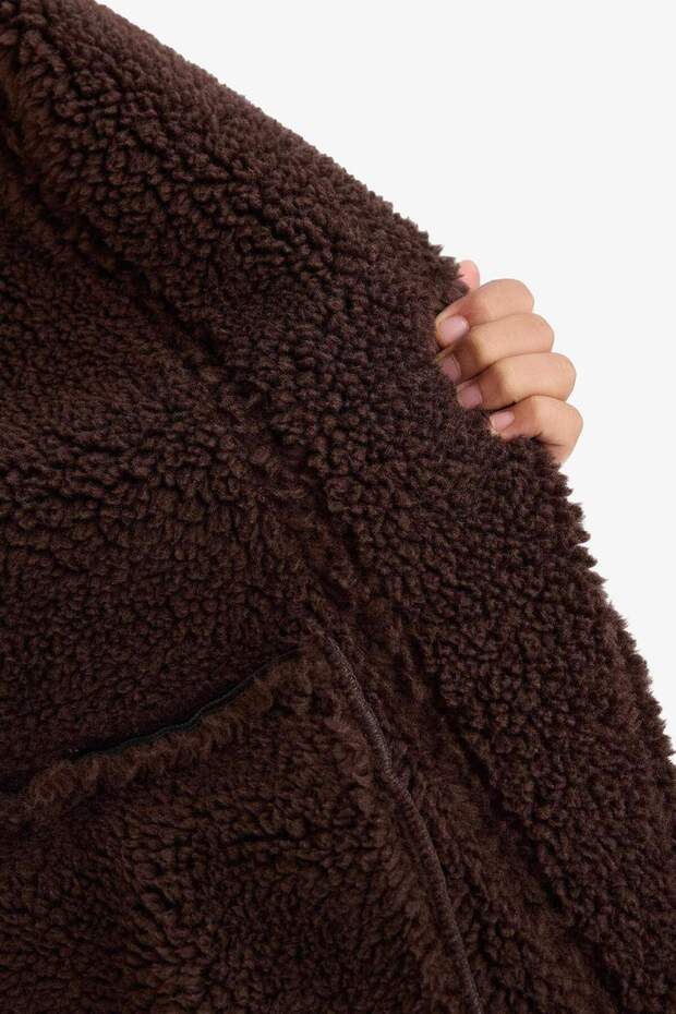 Puchowa kurtka z podszewką i kieszeniami na zamek błyskawiczny dla dziewczynek E7964A825AU - 8