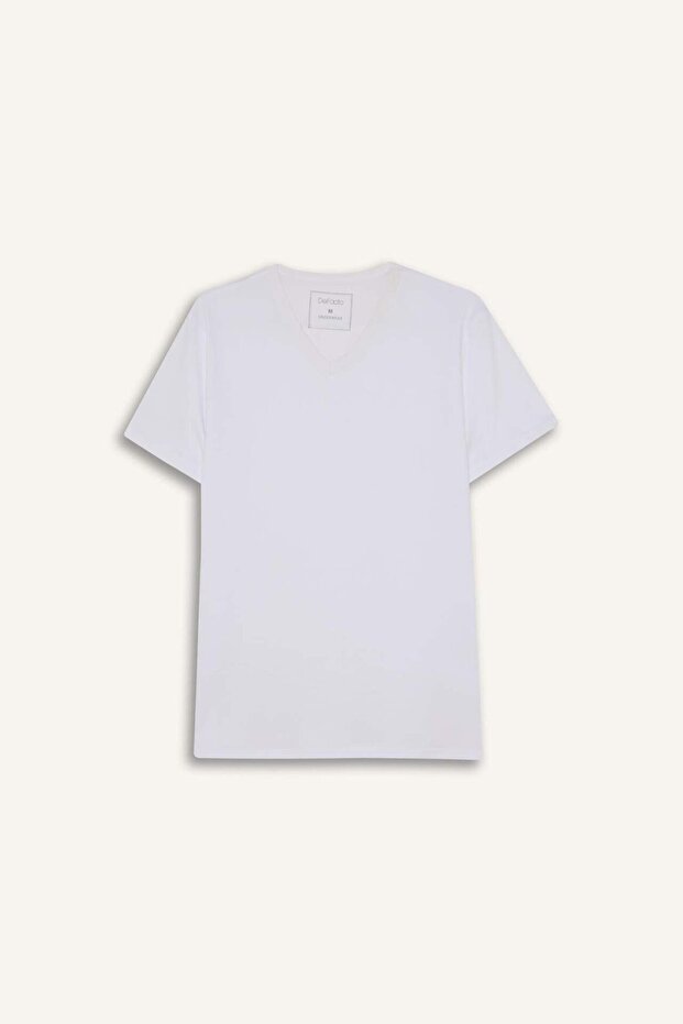 Slim Fit V-Neck Basic Short Sleeve Undershirt - 6