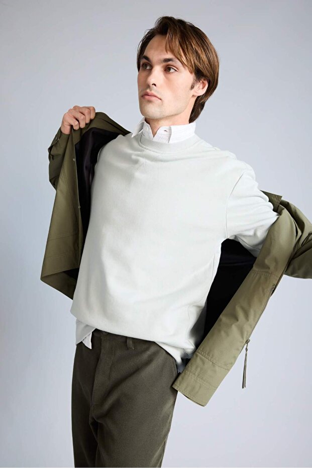 سويت شيرت أساسي مصنوع من القطن بنسبة 100% E8339AX26SP - 1