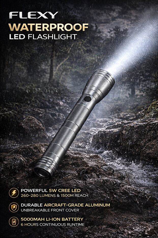 مصباح يدوي LED مقاوم للماء - 3