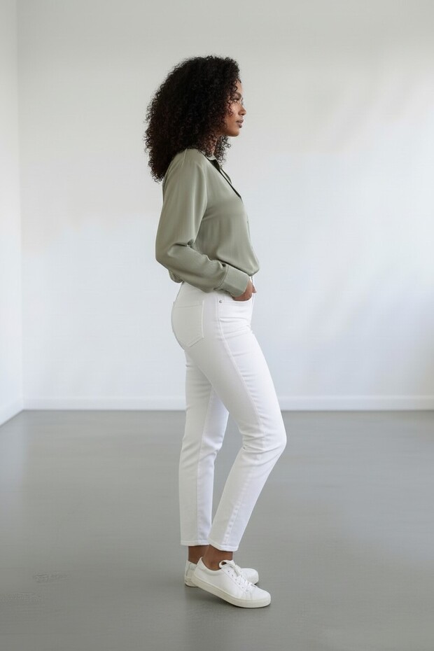 Mint Saten Basic Dökümlü Gömlek - 6