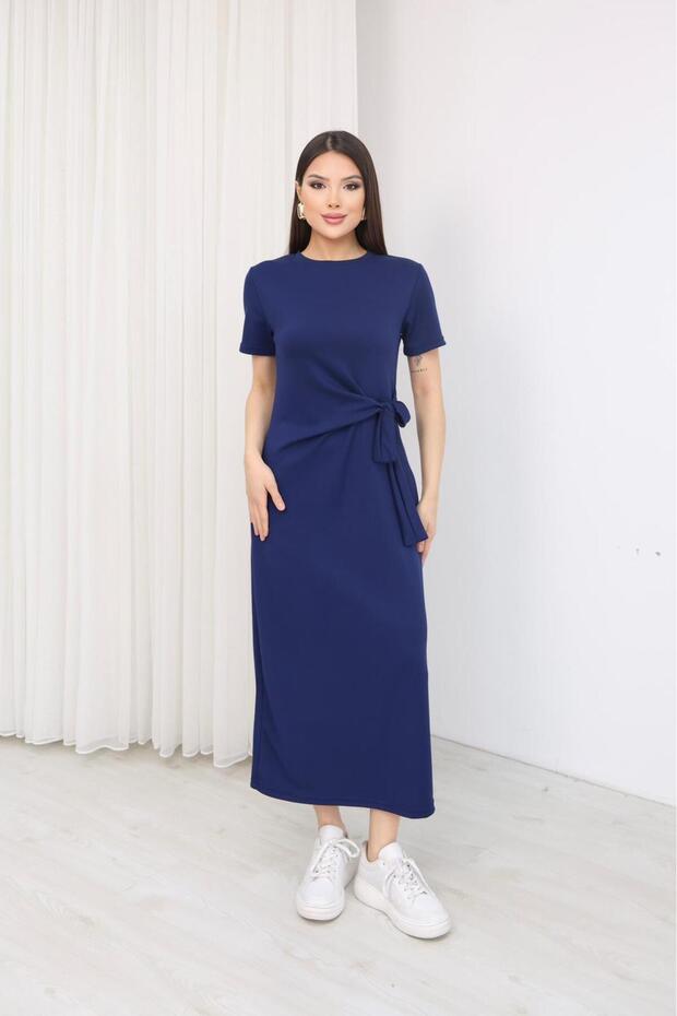 Women's Comfortable Fit Modal Fabric Side Tie Detailed Dress