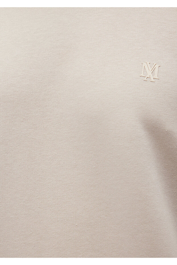 Bisiklet Yaka Bej Basic Sweatshirt 065751-35111 - 7