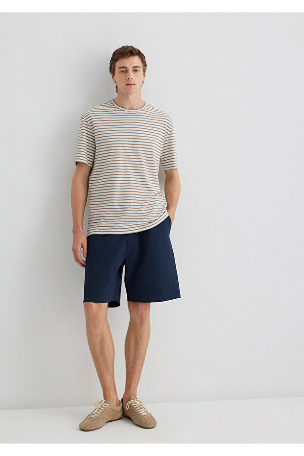 Lacivert Örme Şort 0410314-70490 - 2