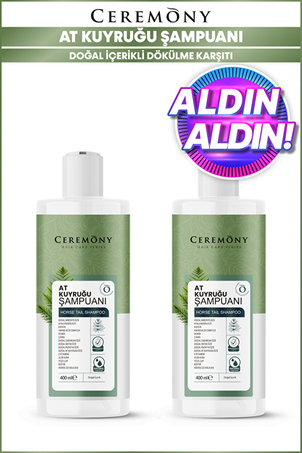 15-Ingredient Shampoo with Horsetail, Rosemary and Hyaluronic Acid 400 ml X2 Pieces