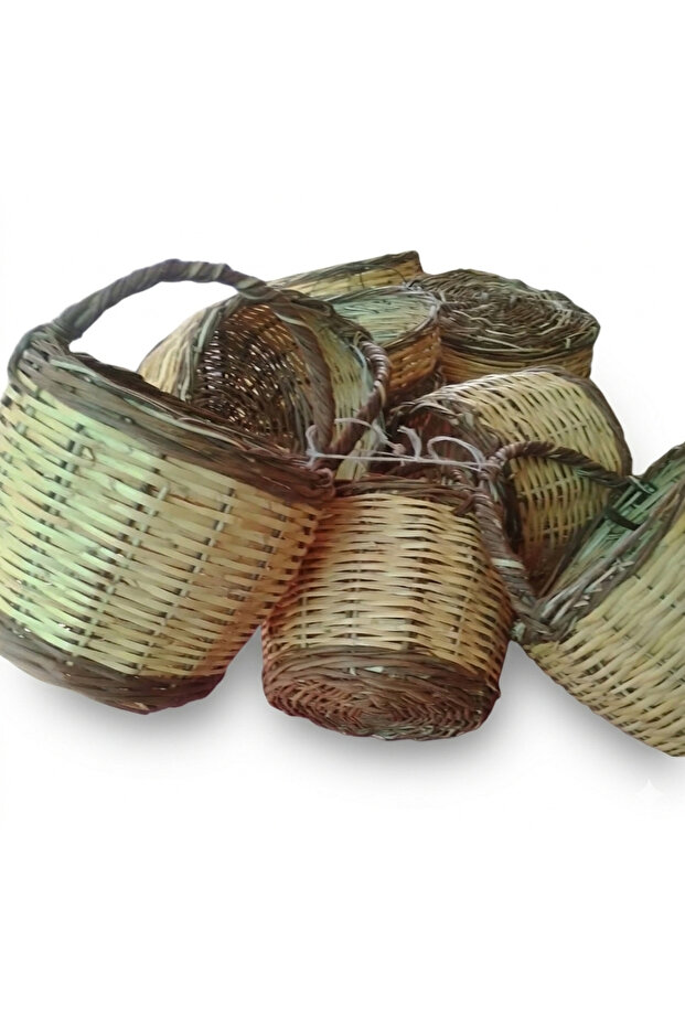 Wicker Basket Egg Grocery Collection and Transport Basket Cargo Ayat Köy Basket