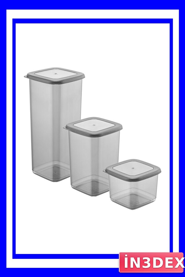 مجموعة حاويات تخزين مربعة عملية مكونة من 3 قطع، لتنظيم المطبخ - 1