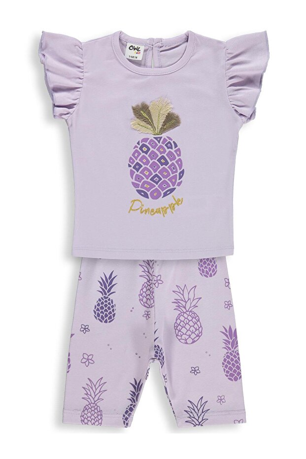Pineapple Printed 6-18 Months Set - Lilac 6-9 Months
