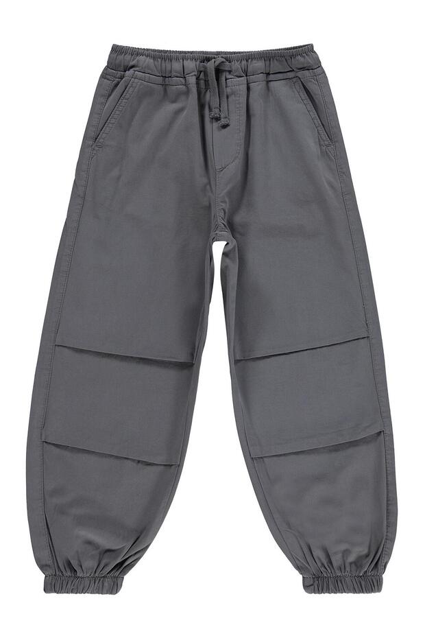 Elastic Cuffed Pants for 10-13 Years Old - Gray 13-14 Years Old